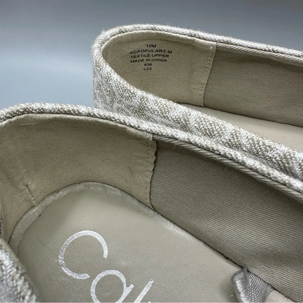 Calvin Klein Womens Flats Shoes Espadrille Monogram Signature Logo Size 10M